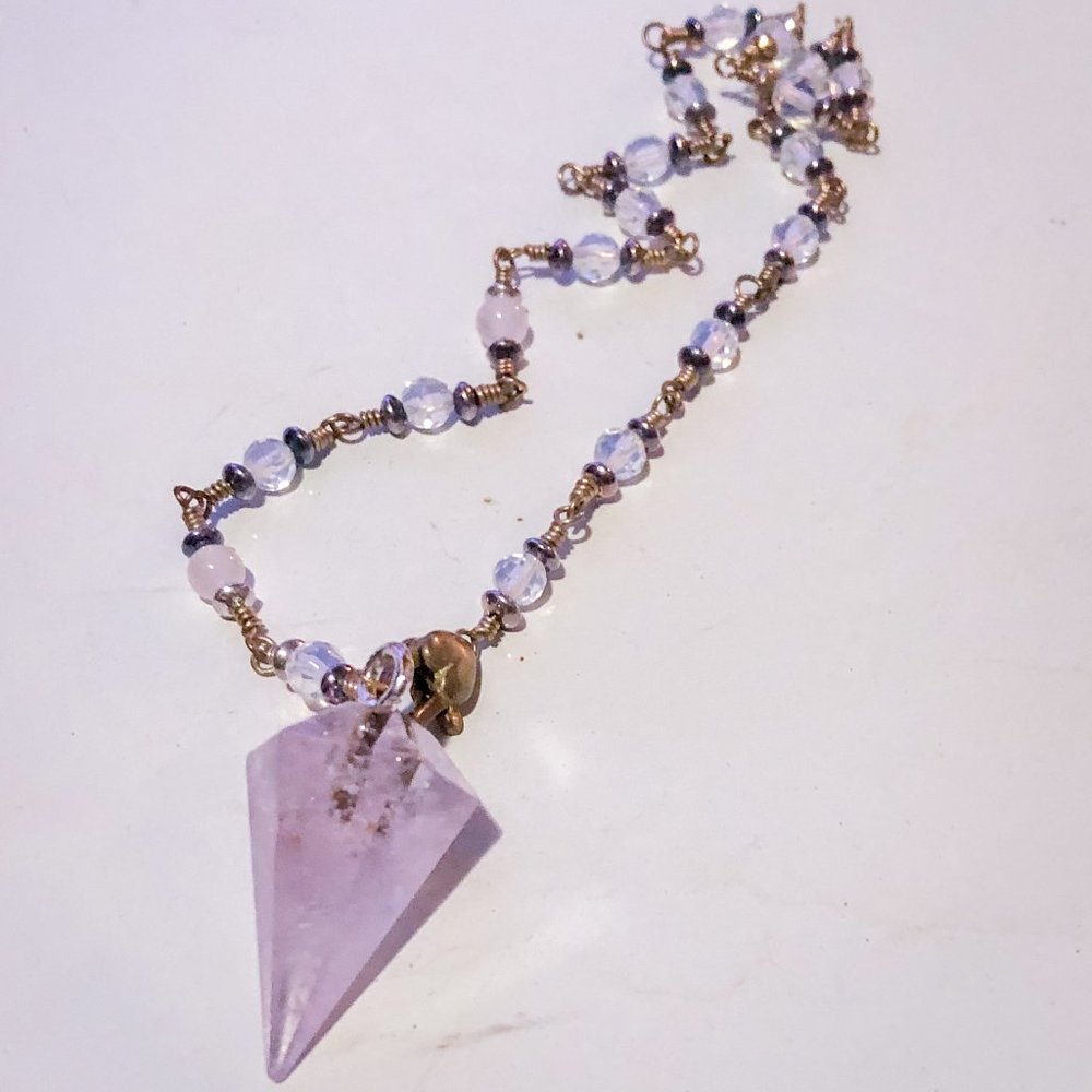 Lavender semi precious Crystal stones Necklace